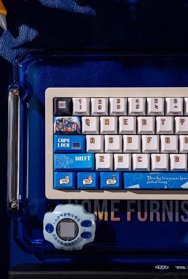 Digimon themed personalized keycap set, PBT material anime game culture peripheral products, mechanical keyboard decoration keycap set