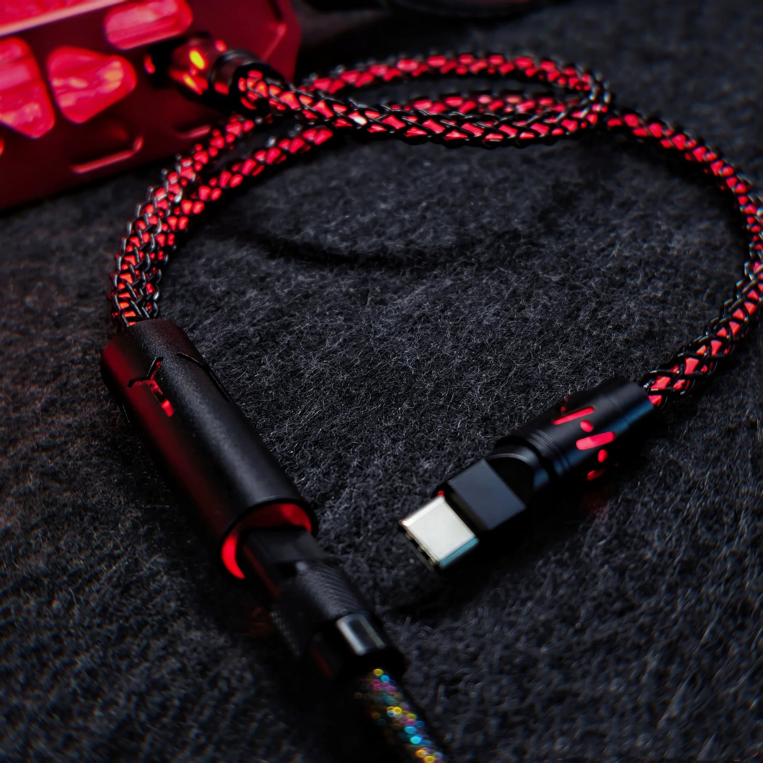 Separate one to two aviation plug data cable, dual 8K return rate single crystal copper mechanical custom manual data cable
