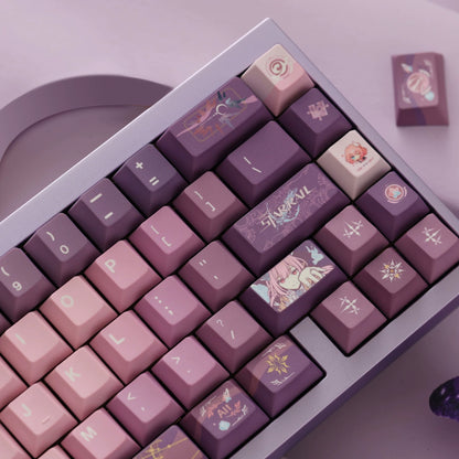 Honkai: Star Rail series, Cyrene theme, original high PBT material keycaps, full five sided thermal sublimation process mechanical keyboard custom set keycaps