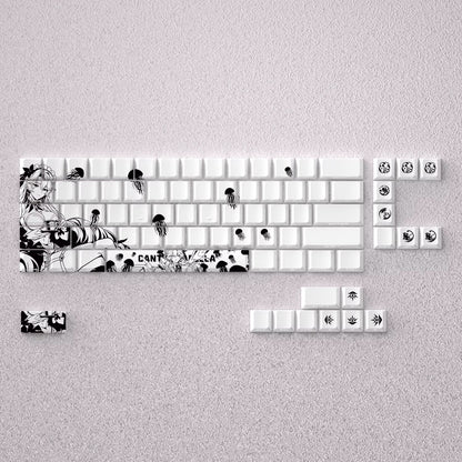 Wuthering Waves series, Cantarella theme, original high PBT material compatible MX switch mechanical keyboard, anime game theme set keycaps, mechanical keyboard replacement keycap set