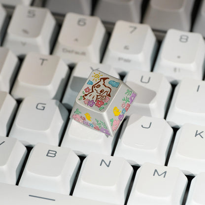 Pok é mon series, Mimikyu themed design, 17 key set, keycaps made of aluminum alloy material CNC integrated precision machining personalized keycaps, mechanical keyboard decorative keycaps