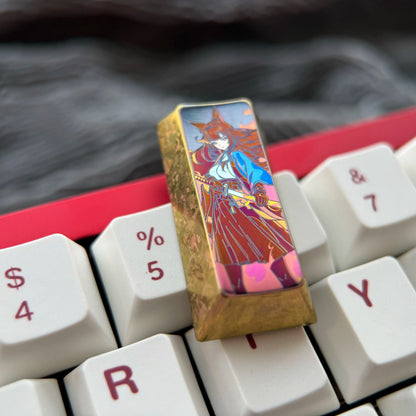 Mechanical keyboard 108% full-size keyboard, PAD keypad number area,+/Enter key, vertical 2U titanium alloy personalized key cap Collection, animation game cultural creative products, mechanical keyboard decorative key cap