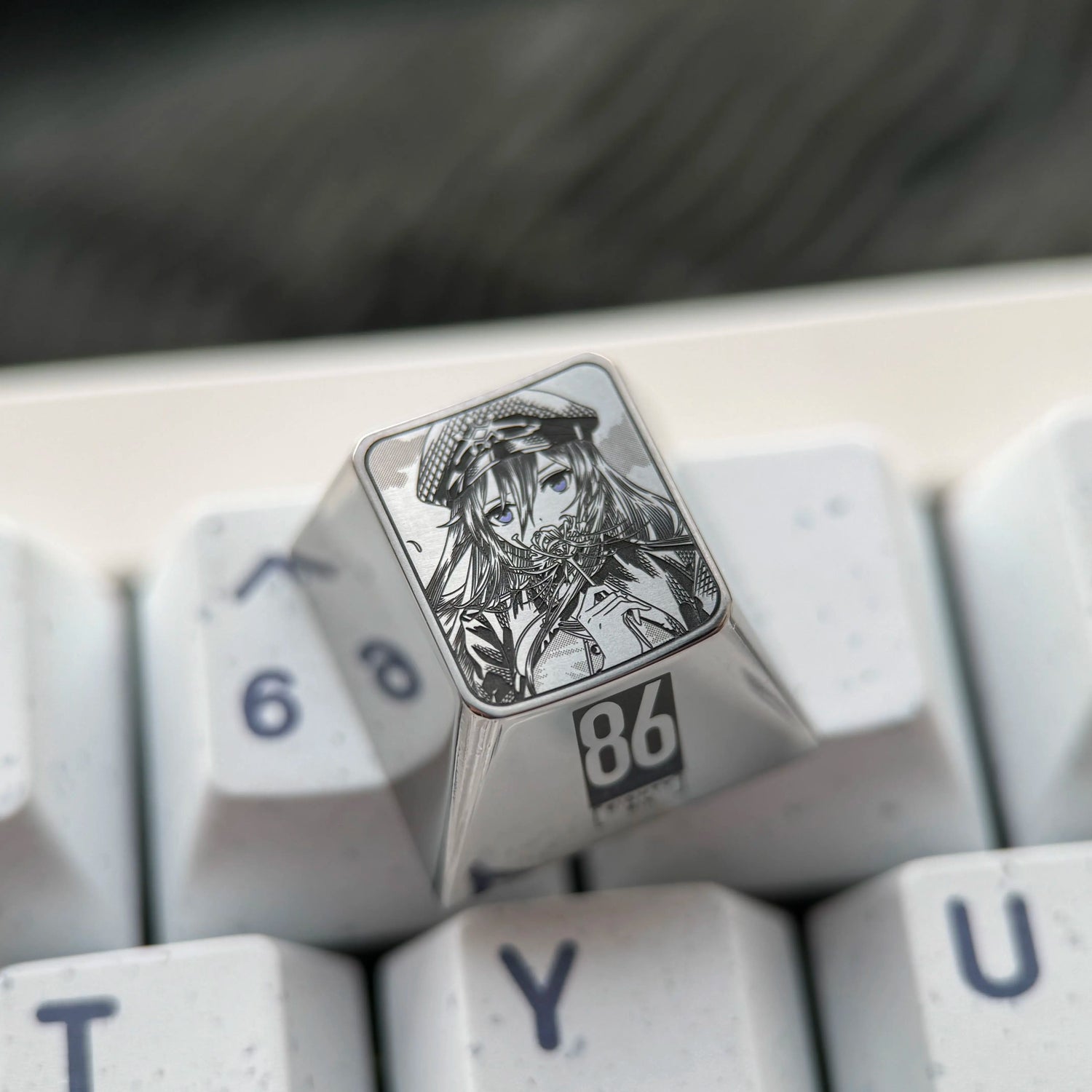 86eightysix，Vladilena Milize， 1U titanium alloy personalized keycaps, game creative cultural mechanical keyboard decorative keycaps