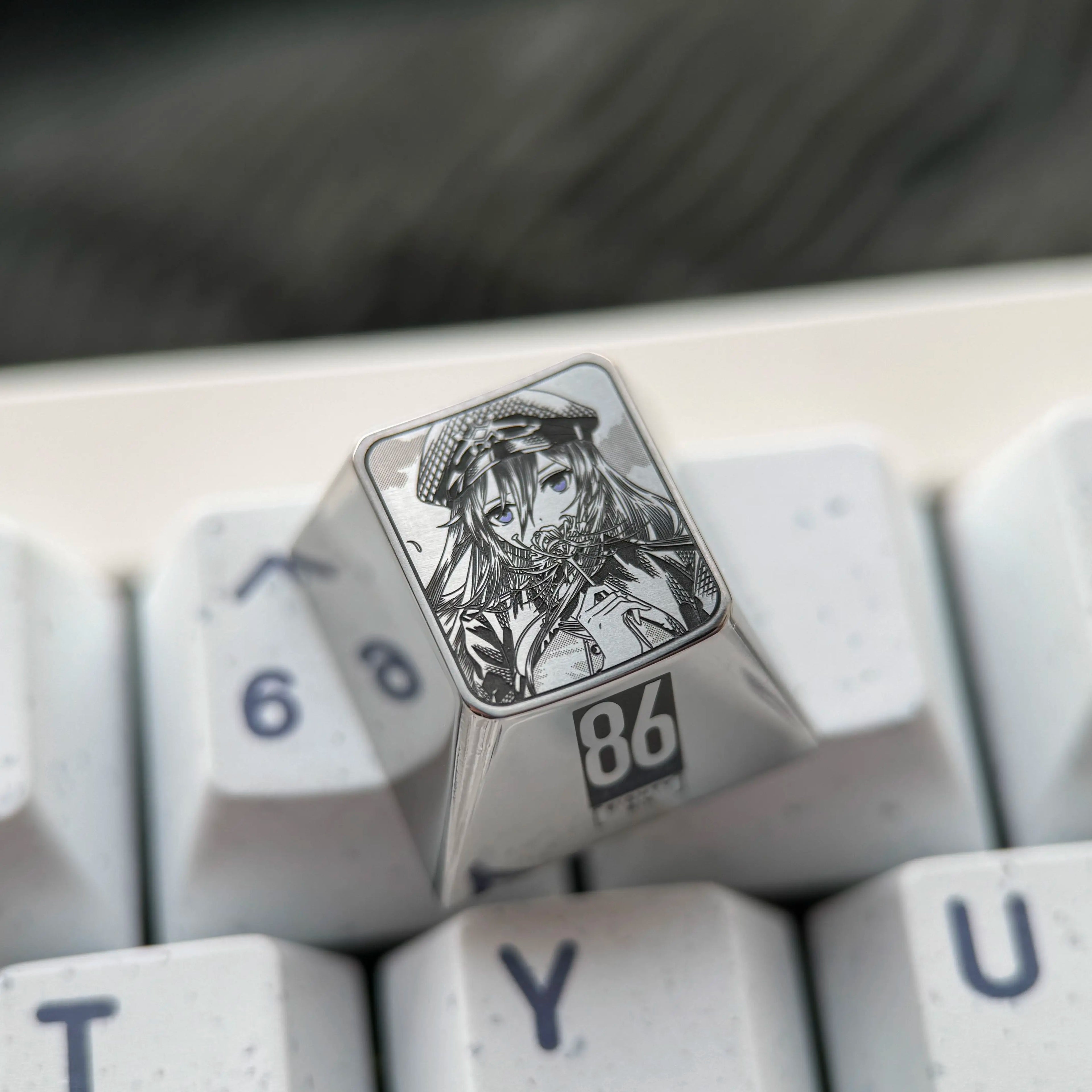 86eightysix，Vladilena Milize， 1U titanium alloy personalized keycaps, game creative cultural mechanical keyboard decorative keycaps