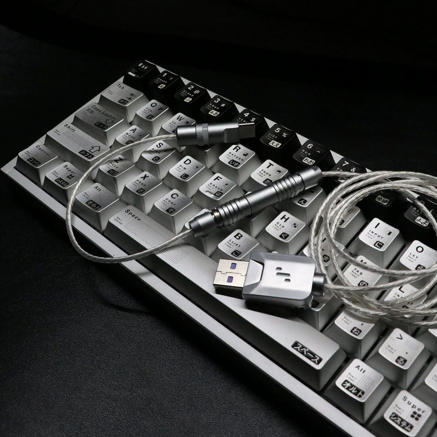 Fine silver flexible wire aviation plug wire, keyboard cable 8K keyboard custom data cable, Handmade data cable for mechanical keyboard, customized keyboard cable