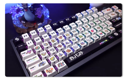 Pokemon Key Cap Mega Pixel Wind Mechanical Keyboard Cap PBT Five sided Thermal Sublimation Three sided Transparent Anime Theme Personalized Key Cap Set