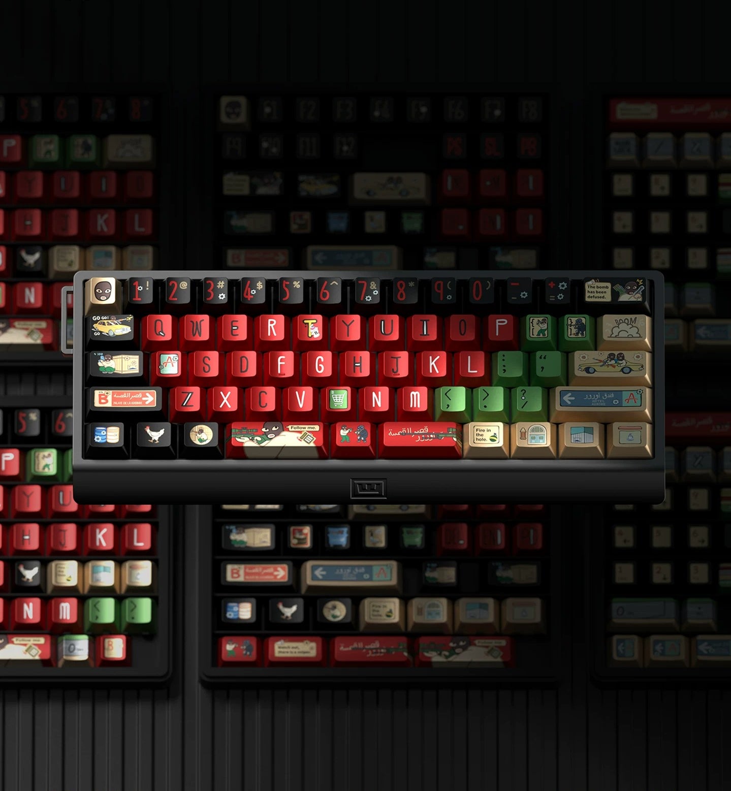 CS2 Stupid Bandit Theme Keycap Five sided Heat Sublimation Original Factory Height 144 Key Metallic Paint CS Theme Personalized Keycap, FPS Game Custom Set Keycap