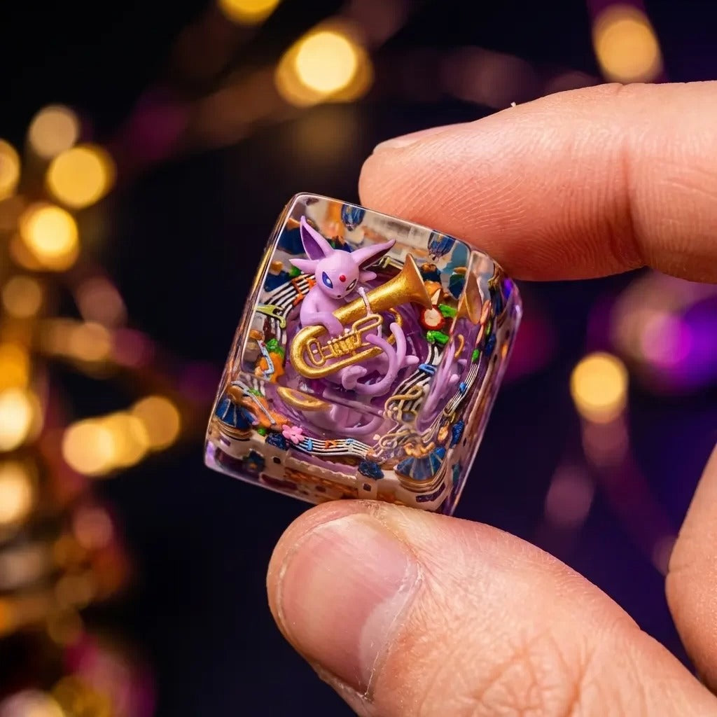 Pok é mon, Eevee series, Crystal Resin Personalized Keycaps, Anime Game Culture Creative Resin Keycaps, Mechanical Keyboard Art Decorative Keycaps
