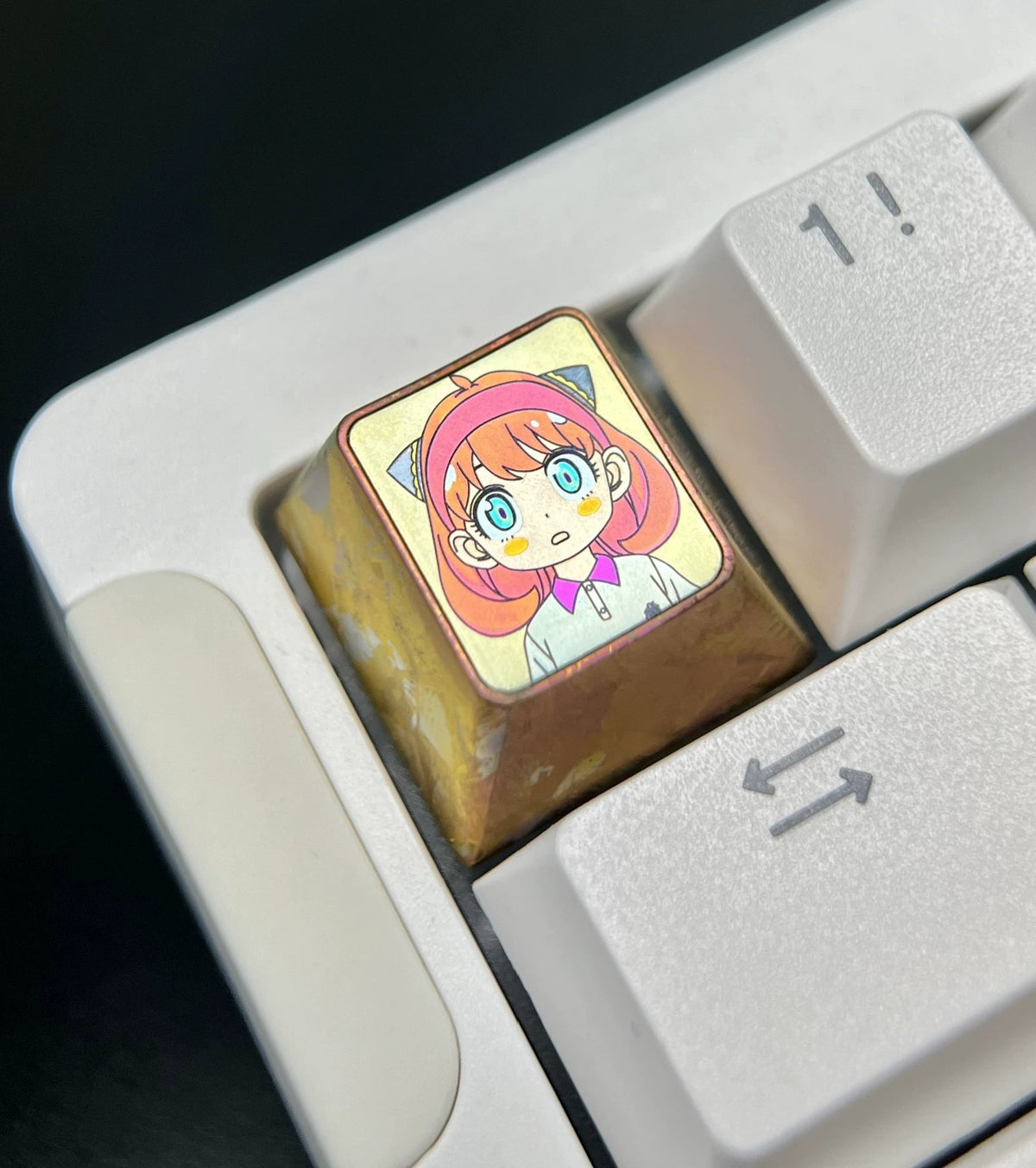 SPY x FAMILY, Anya Forger 4 styles 1 U titanium alloy personalized keycaps, anime and game cultural creative keycaps, mechanical keyboard decorative keycaps