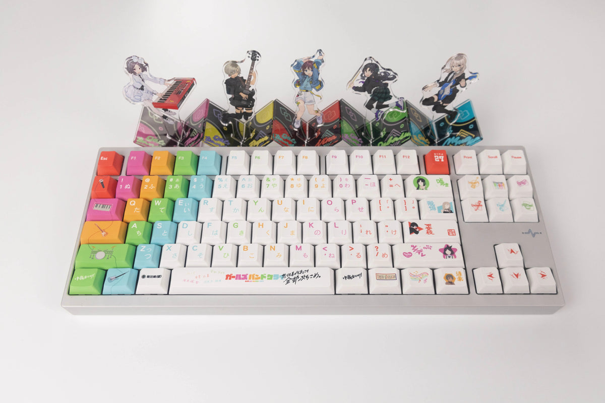 girls band cry Theme PBT material personalized key cap set, animation game culture creative decoration key cap set, compatible with 61/64/68/75/84/87/104 key mechanical keyboard