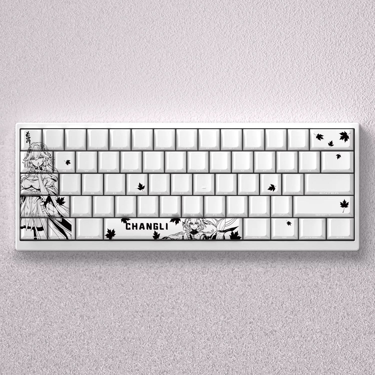 Wuthering Waves series, Changli theme, original high PBT material compatible MX switch mechanical keyboard, anime game theme set keycaps, mechanical keyboard replacement keycap set