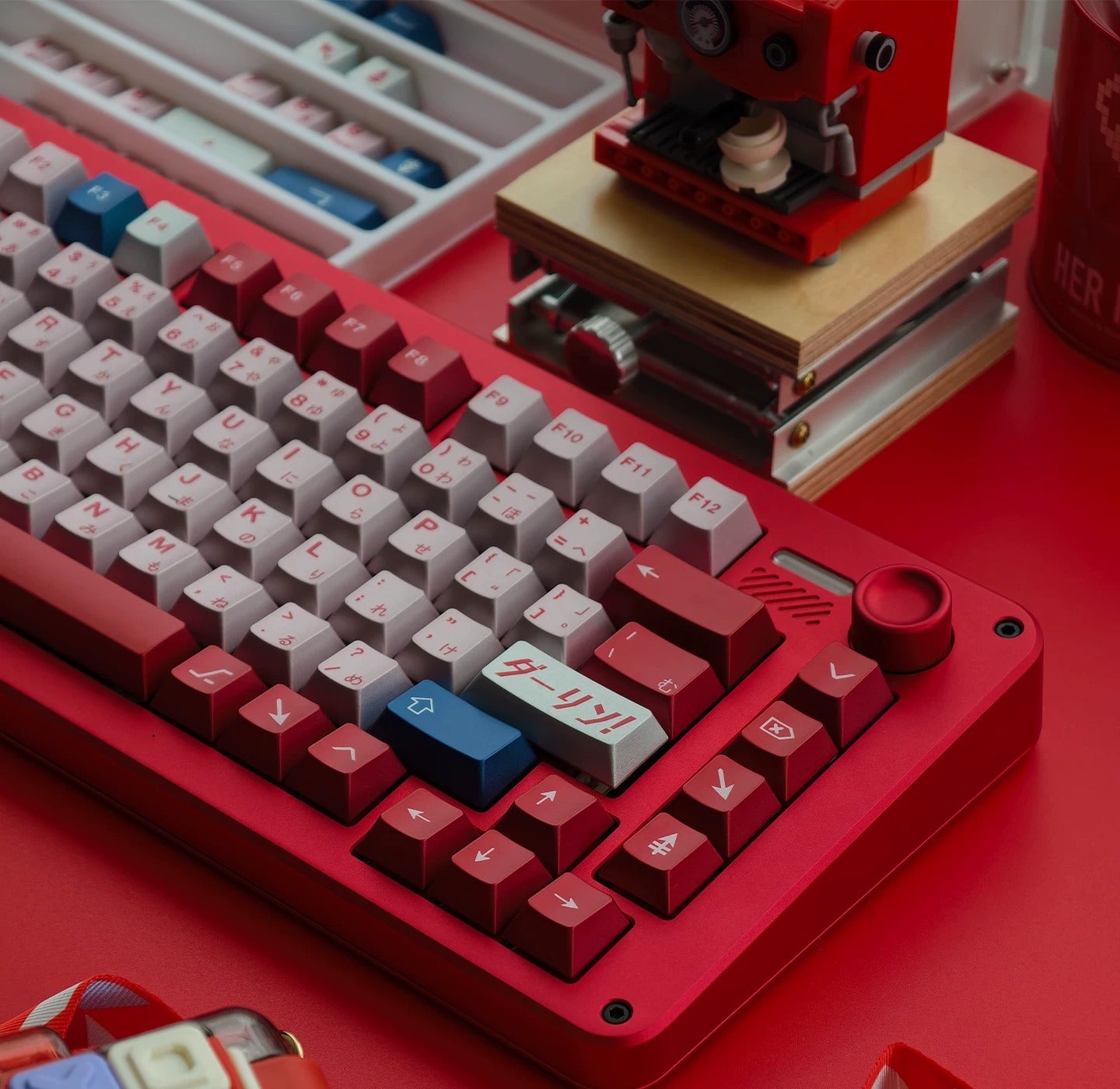 DARLING in the FRANXX Theme, 02, Metallic Texture, PBT Material material personalized keycap set, anime and games cultural creative decoration keycap set, compatible with 61/64/68/75/84/87/104 mechanical keyboard replacement keycap
