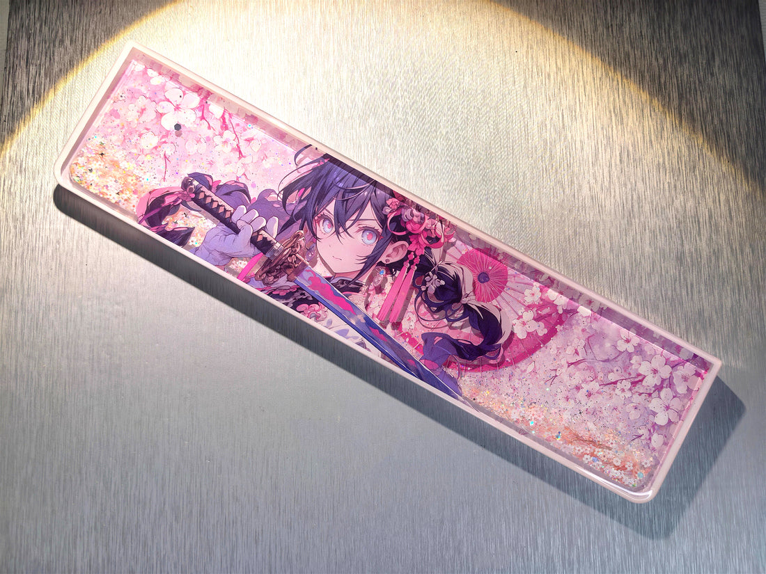 Sakura Girl with a Knife Keyboard Resin Handle, Palm Rest, Keyboard Peripheral Accessories
