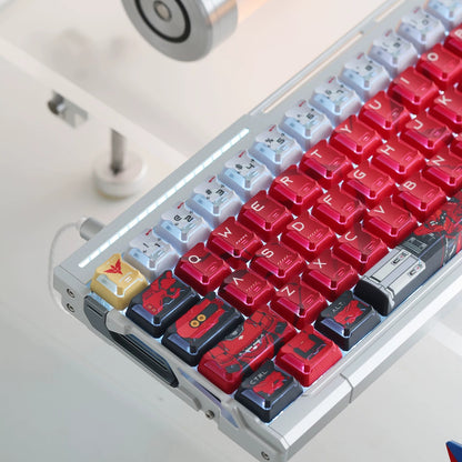 Gundam‌， SAZABI，MSN-04, There are two versions: opaque and semi transparent personalized keycaps, mechanical keyboard replacement keycap set, anime and game cultural and creative keycaps set,61/64/68/75/84/87/104 Key Mechanical Keyboard Keycap Set