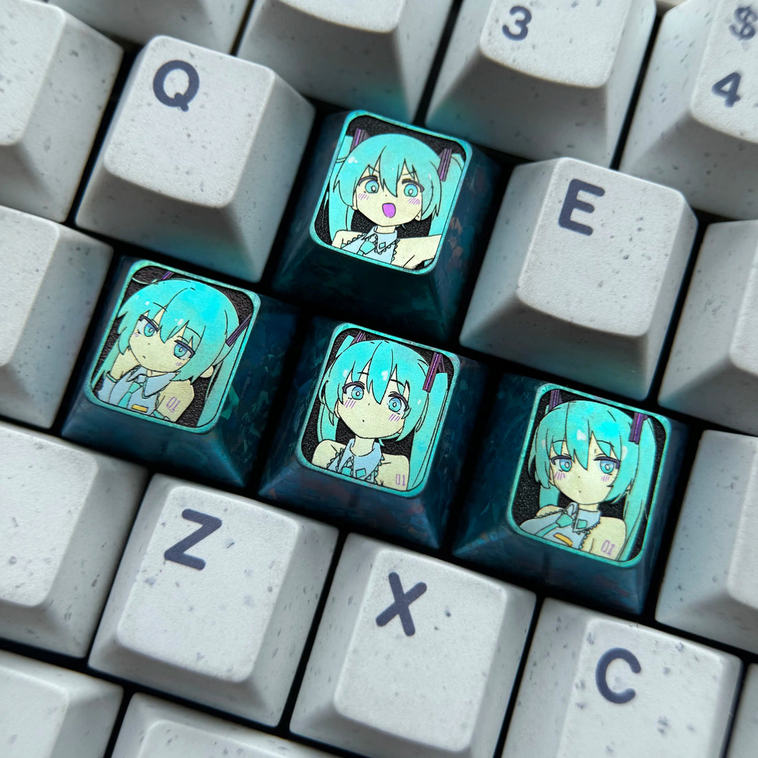Anime, game, cartoon, WASD/directional key titanium alloy set personalized keycaps, collection, anime and game decorative art keycap combination customized metal set