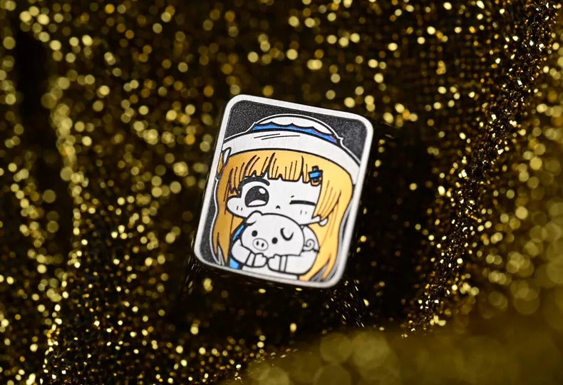 Meme, Phoebe, 1U titanium alloy personalized keycaps, cute cartoon mechanical keyboard decoration keycaps for anime and game secondary creation