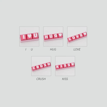 Cute letter combinations, love,switch tester, keycap keychain, cat themed keycap switch mechanical keyboard creative peripheral cultural products.
