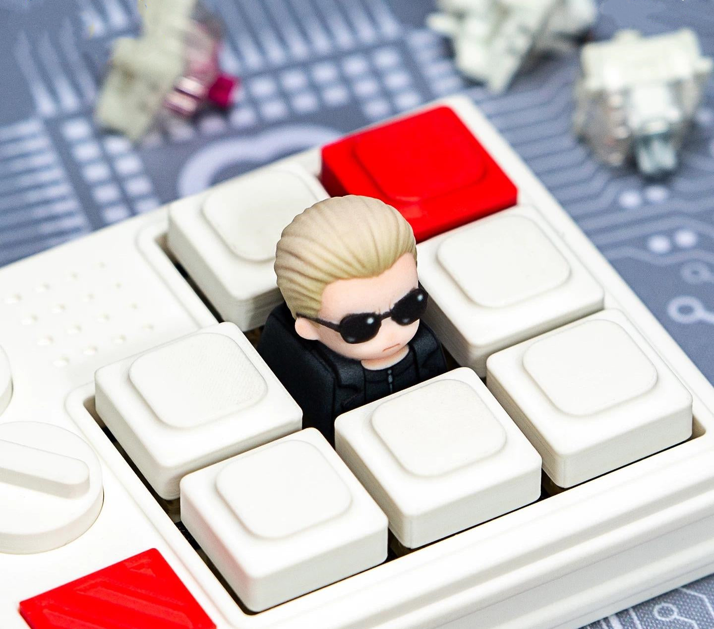 Resident Evil series, doujin character half body design multi-color resin personalized keycaps, anime game culture peripheral products keyboard decoration keycaps