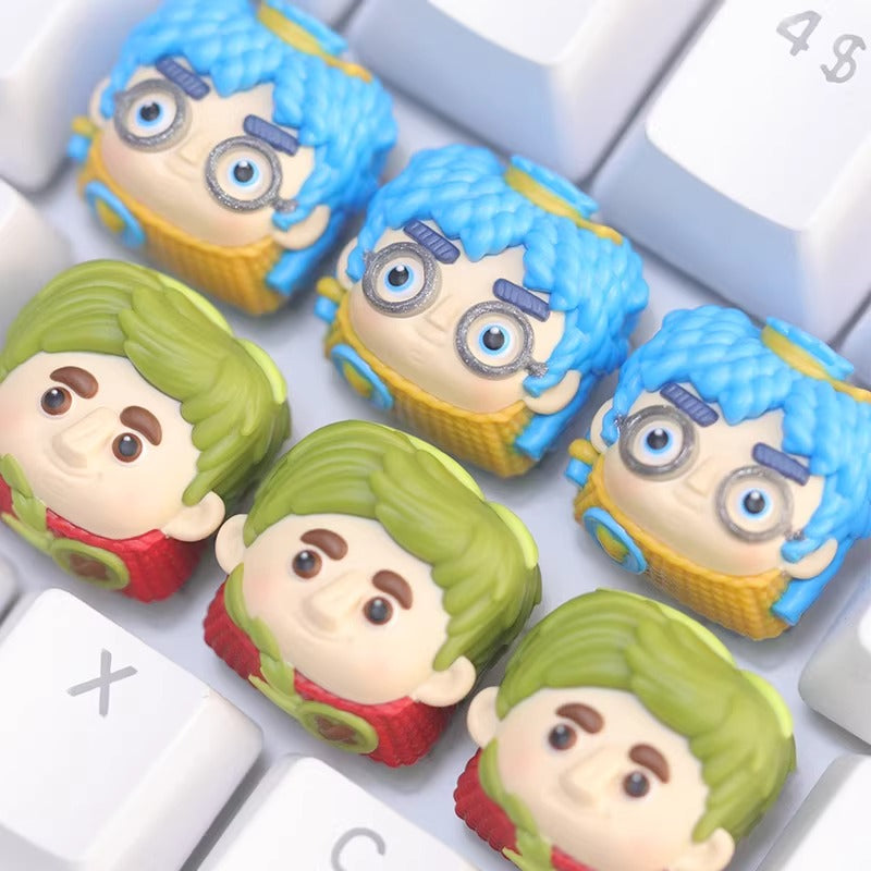 It Takes Two， Multi colored resin molded personalized keycaps, themed decorative keycaps for anime, gaming, and cultural peripherals