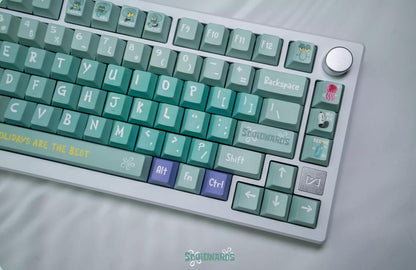 SpongeBob SquarePants, Squidward Quincy Tentacles themed personalized keycap set, PBT material factory height, creatively decorated keycaps