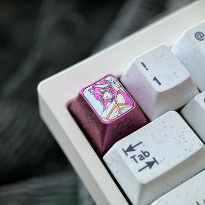 Raora Panthera theme design, 1U titanium alloy personalized keycaps, anime and game music mechanical keyboard creative decorative keycaps