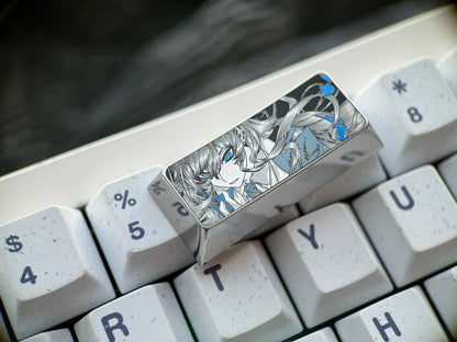 Ado, 2.25U titanium alloy personalized keycaps, metal decorative keycaps for anime and game virtual idols, keyboard replacement keycaps.