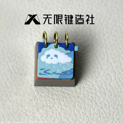 Calendar series cute personalized keycaps original design healing series multi-color resin molding mechanical keyboard decoration keycaps replaceable artistic keycaps