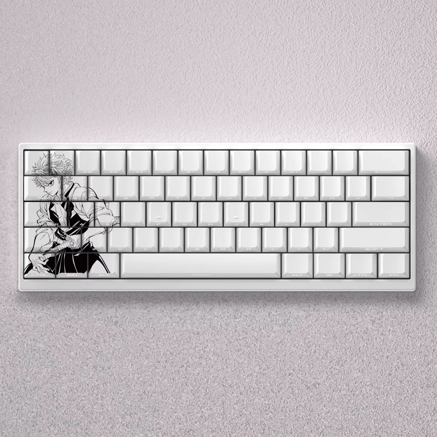 Demon Slayer: Kimetsu no Yaiba series, Shinazugawa Sanemi theme, original high PBT material compatible MX switch mechanical keyboard, anime game theme set keycaps, mechanical keyboard replacement keycap set
