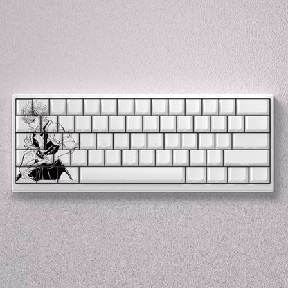 Demon Slayer: Kimetsu no Yaiba series, Shinazugawa Sanemi theme, original high PBT material compatible MX switch mechanical keyboard, anime game theme set keycaps, mechanical keyboard replacement keycap set