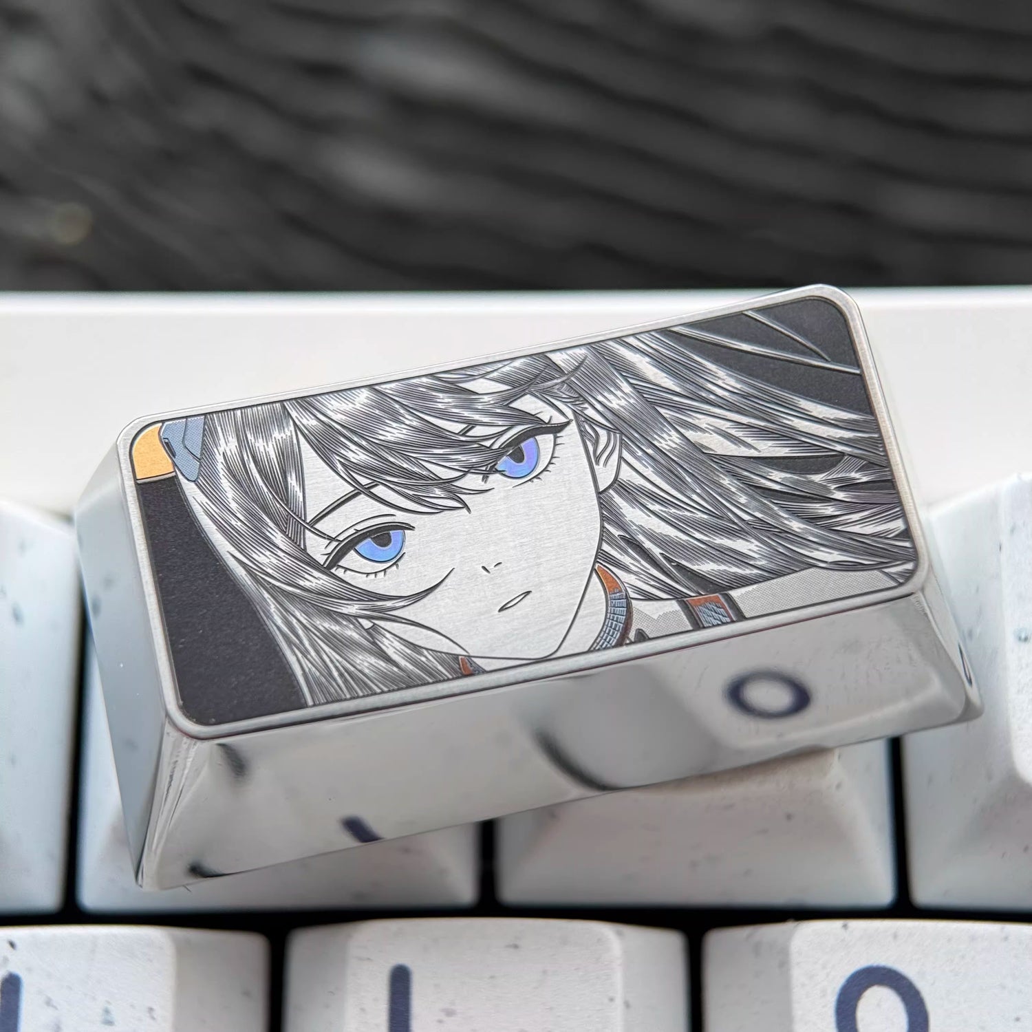 EVA series, Asuka/Ayanami Rei theme, finely carved titanium alloy personalized keycaps, innovative metal decorative keycaps for anime and games