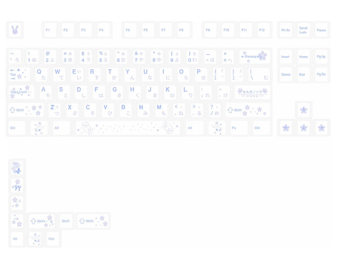 Yosuga no Sora, Kasuga Sora Theme Design Set Anime Game Personalized Keycaps Original Factory Height PBT Compatible 60 63 64 65 68 75 87
