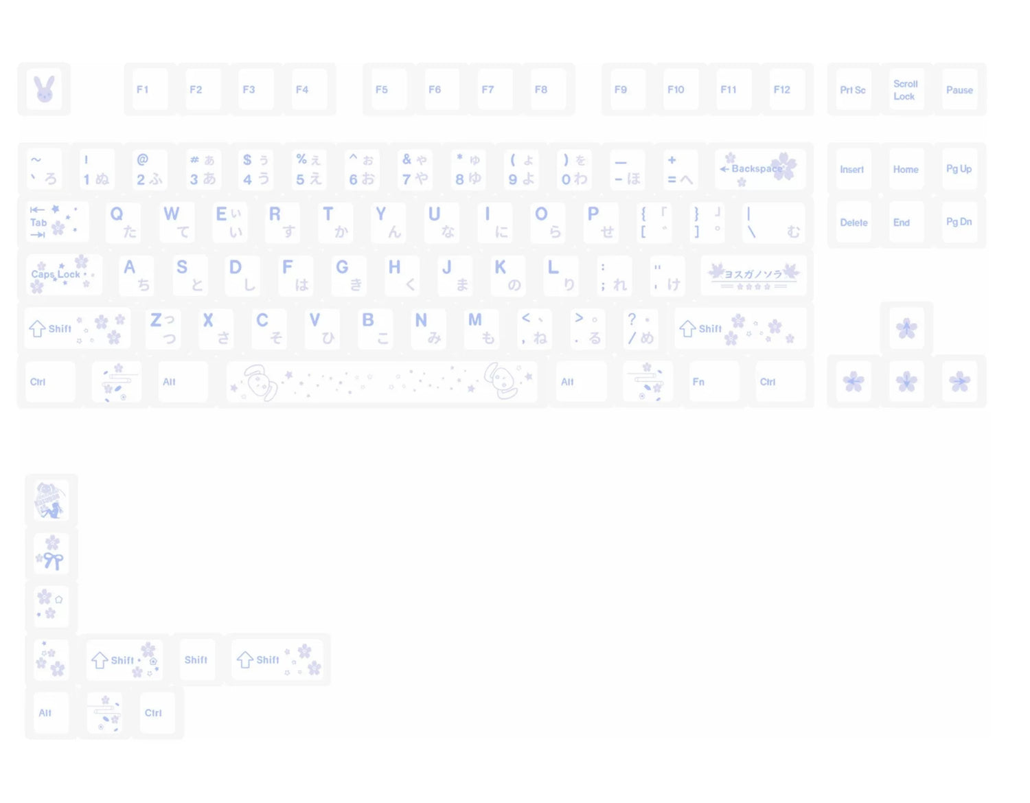 Yosuga no Sora, Kasuga Sora Theme Design Set Anime Game Personalized Keycaps Original Factory Height PBT Compatible 60 63 64 65 68 75 87