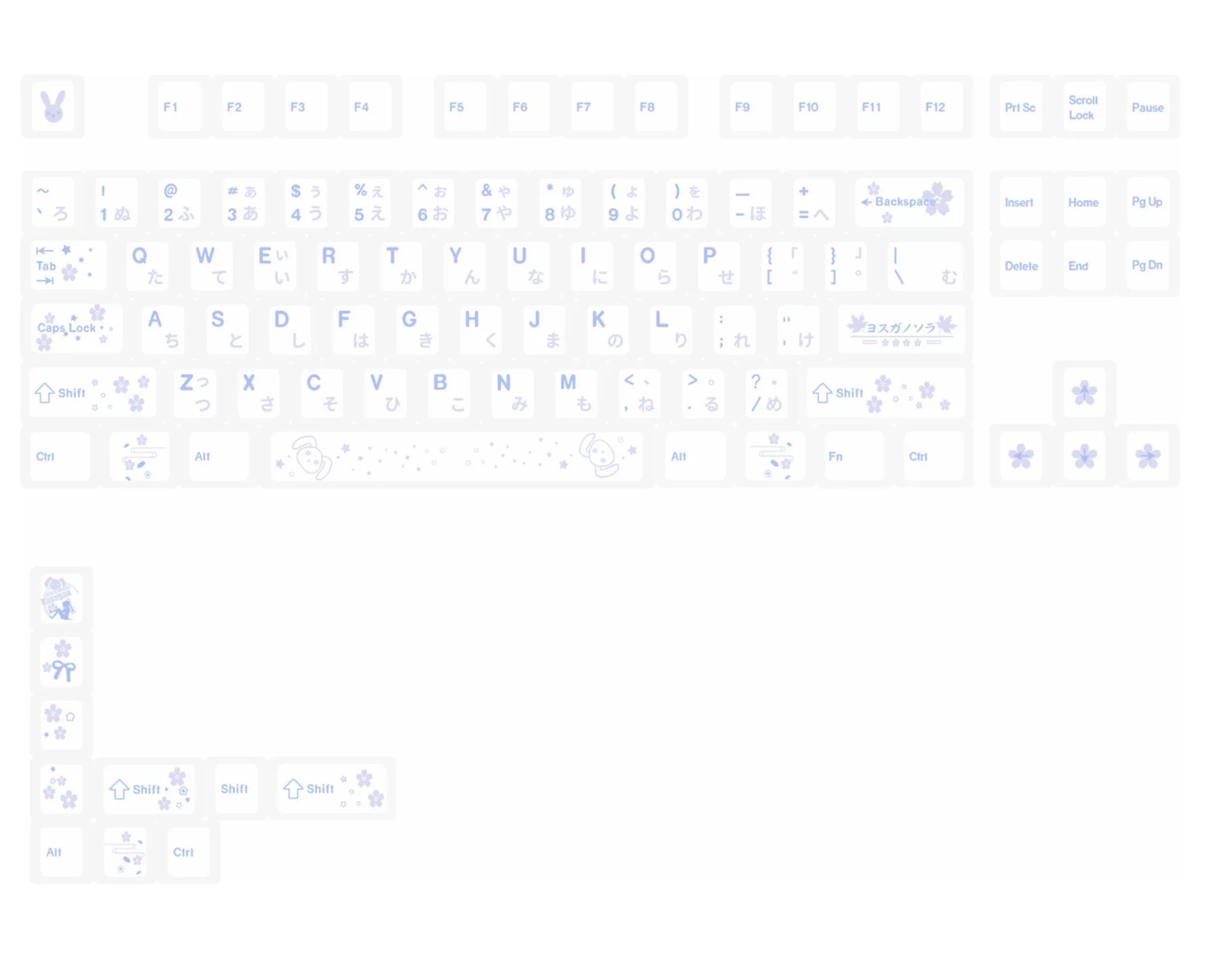 Yosuga no Sora, Kasuga Sora Theme Design Set Anime Game Personalized Keycaps Original Factory Height PBT Compatible 60 63 64 65 68 75 87