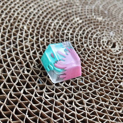 Splatoon theme, inkjet/graffiti, crystal resin personalized keycaps, game culture creative keycaps, Mechanical keyboard decorative keycaps
