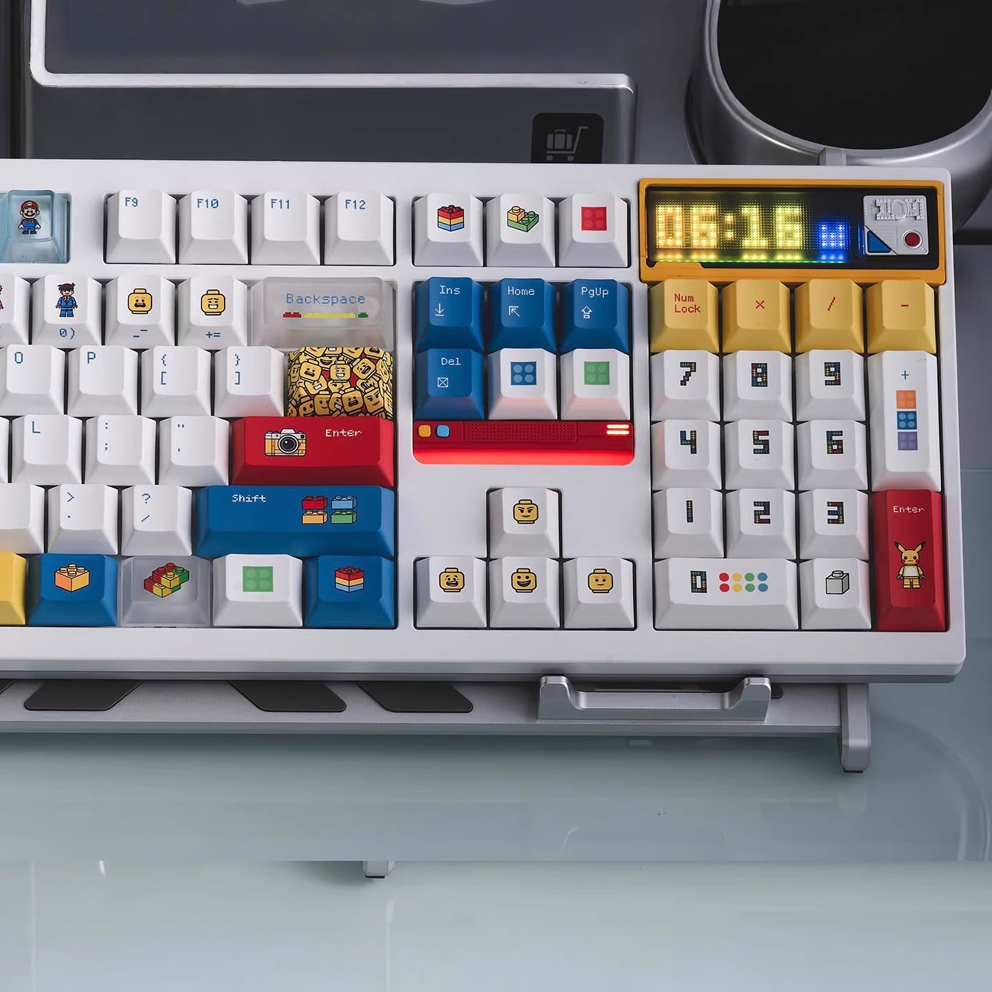 Lego themed design, cartoon cute personalized custom keycap complete set PBT+PC heat sublimation factory height, personalized themed keycap set