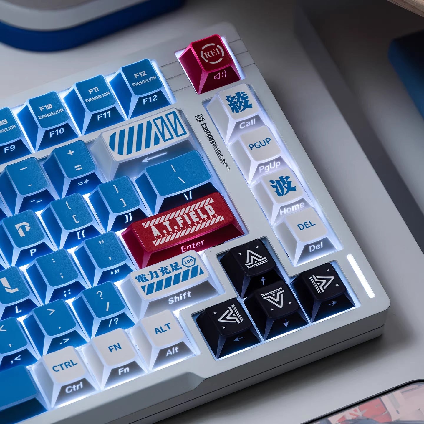 EVA series, Ayanami Rei theme, folded translucent personalized keycap theme series, PBT material anime game theme creative keycap set