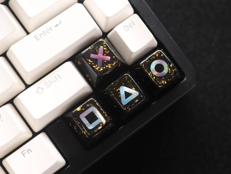 The traditional Lacquerware decoration technique,+mother of pearl inlay, set of 4, classic and stylish game console buttons, decorative keycaps with directional key combinations