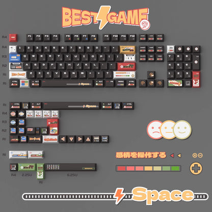 Emotional sticker theme -140 keys - original high PBT full five sided thermal sublimation mechanical keyboard customized set with personalized keycaps