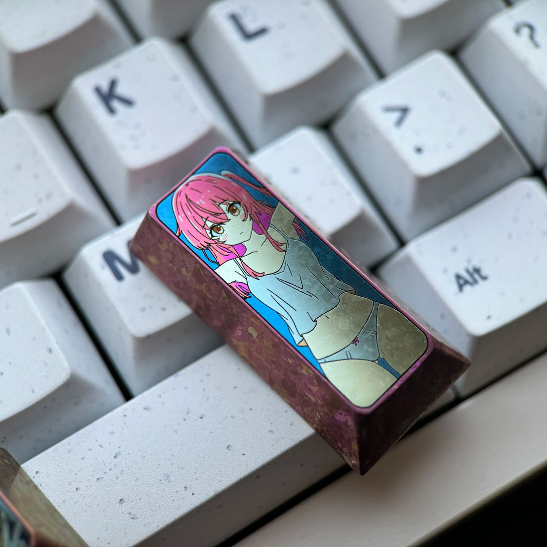 Mechanical keyboard 108% full-size keyboard, PAD keypad number area,+/Enter key, vertical 2U titanium alloy personalized key cap Collection, animation game cultural creative products, mechanical keyboard decorative key cap