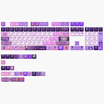 ‌Yunyun Syndrome!?: Rhythm Psychosis‌，PBT material material personalized keycap set, anime and games cultural creative decoration keycap set, compatible with 61/64/68/75/84/87/104 mechanical keyboard replacement keycap