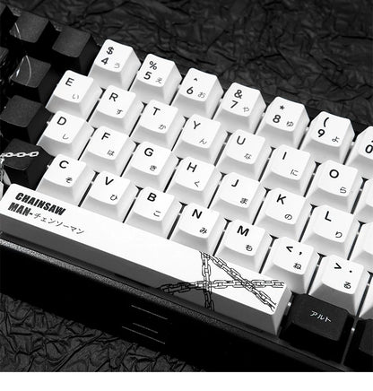 Chainsaw Man series, Makima themed PBT material personalized keycap set, anime and games cultural creative decoration keycap set, compatible with 61/64/68/75/84/87/104 mechanical keyboard