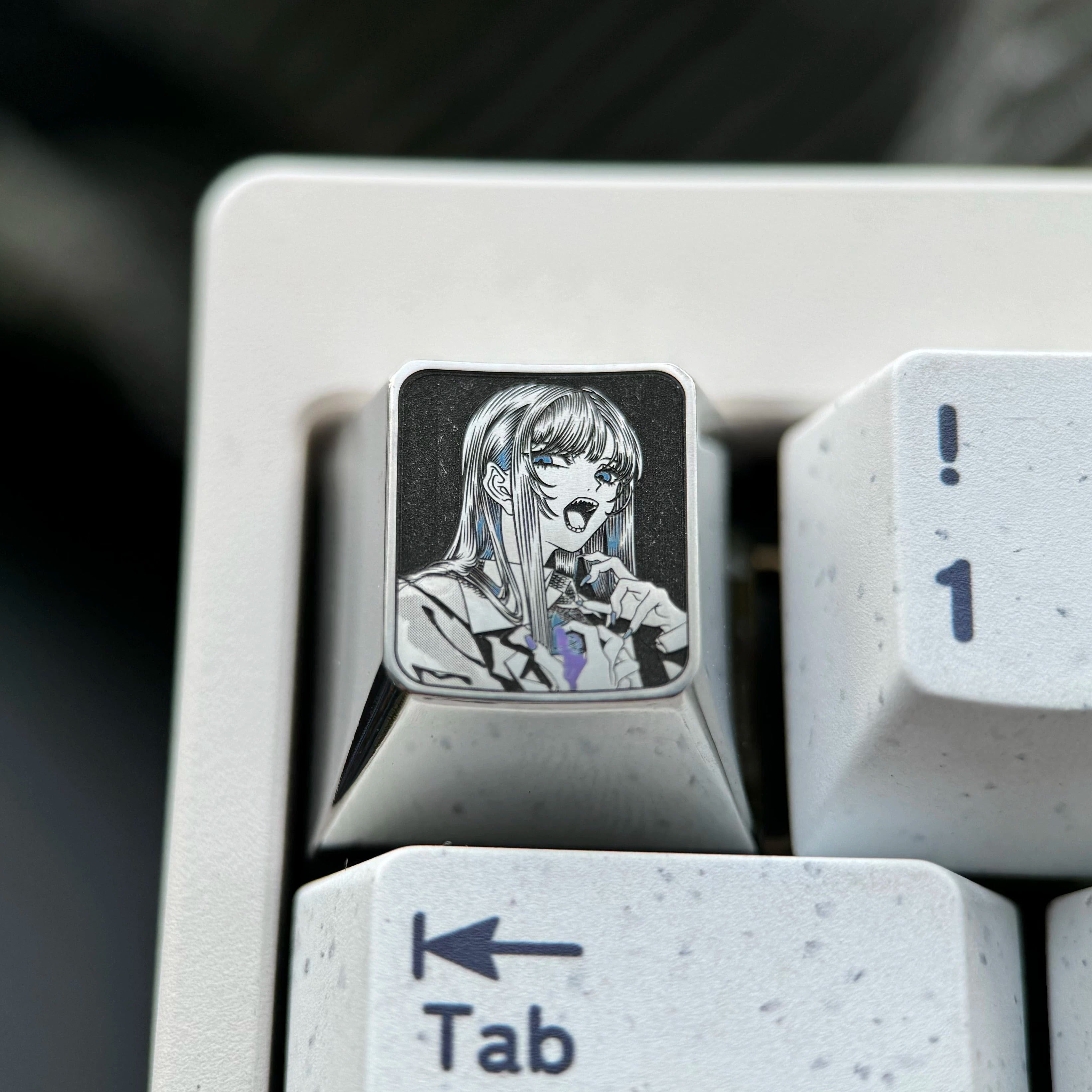 Ado series titanium mechanical keyboard keycaps, precision carved lines, anime virtual singers, ESC backup keys