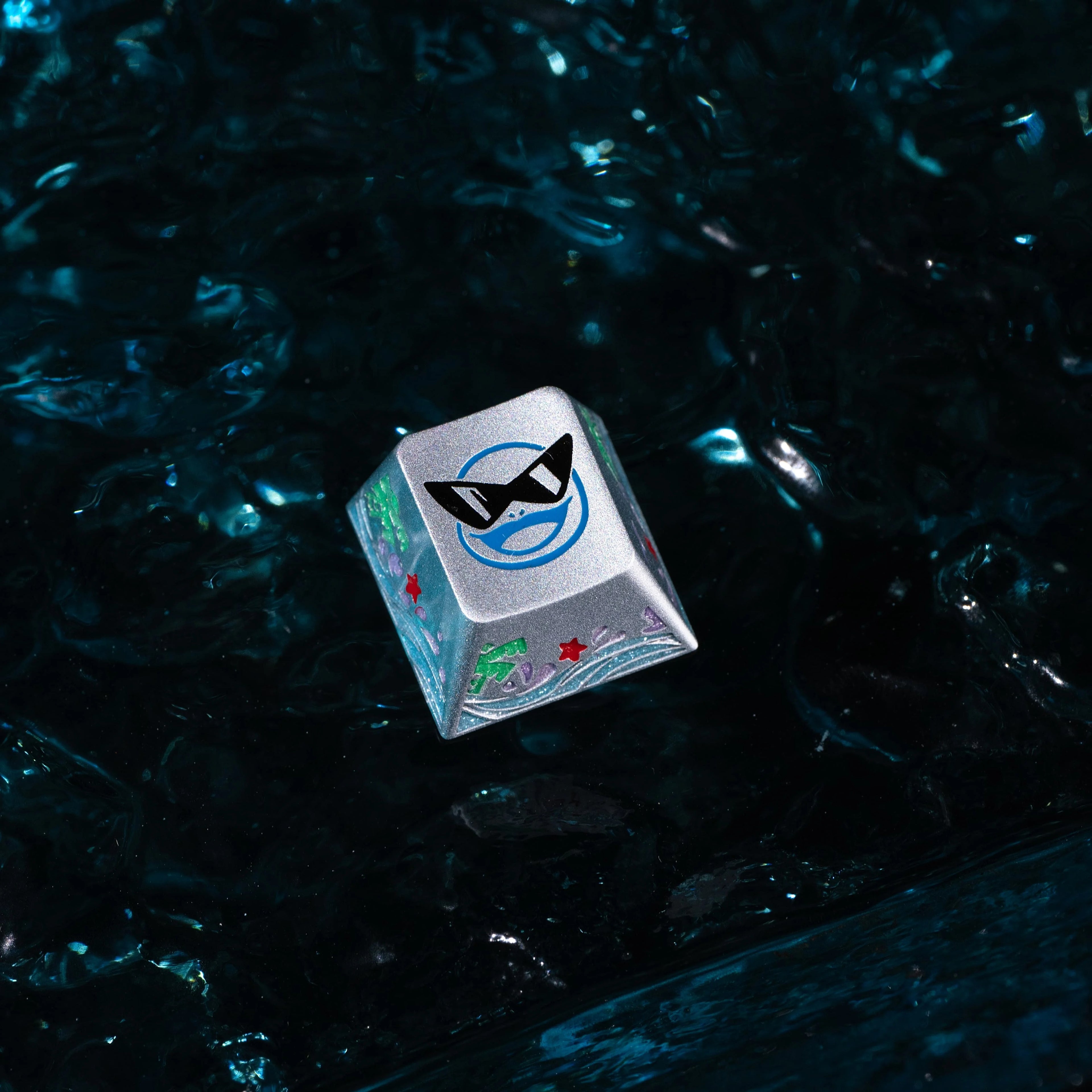 Squirtle Theme, Aluminum Alloy CNC Metal Anode Personalized Keycaps, Enamel Colored Colorful Art Keycaps, Mechanical Keyboard Anime Cartoon Decorative Keycaps