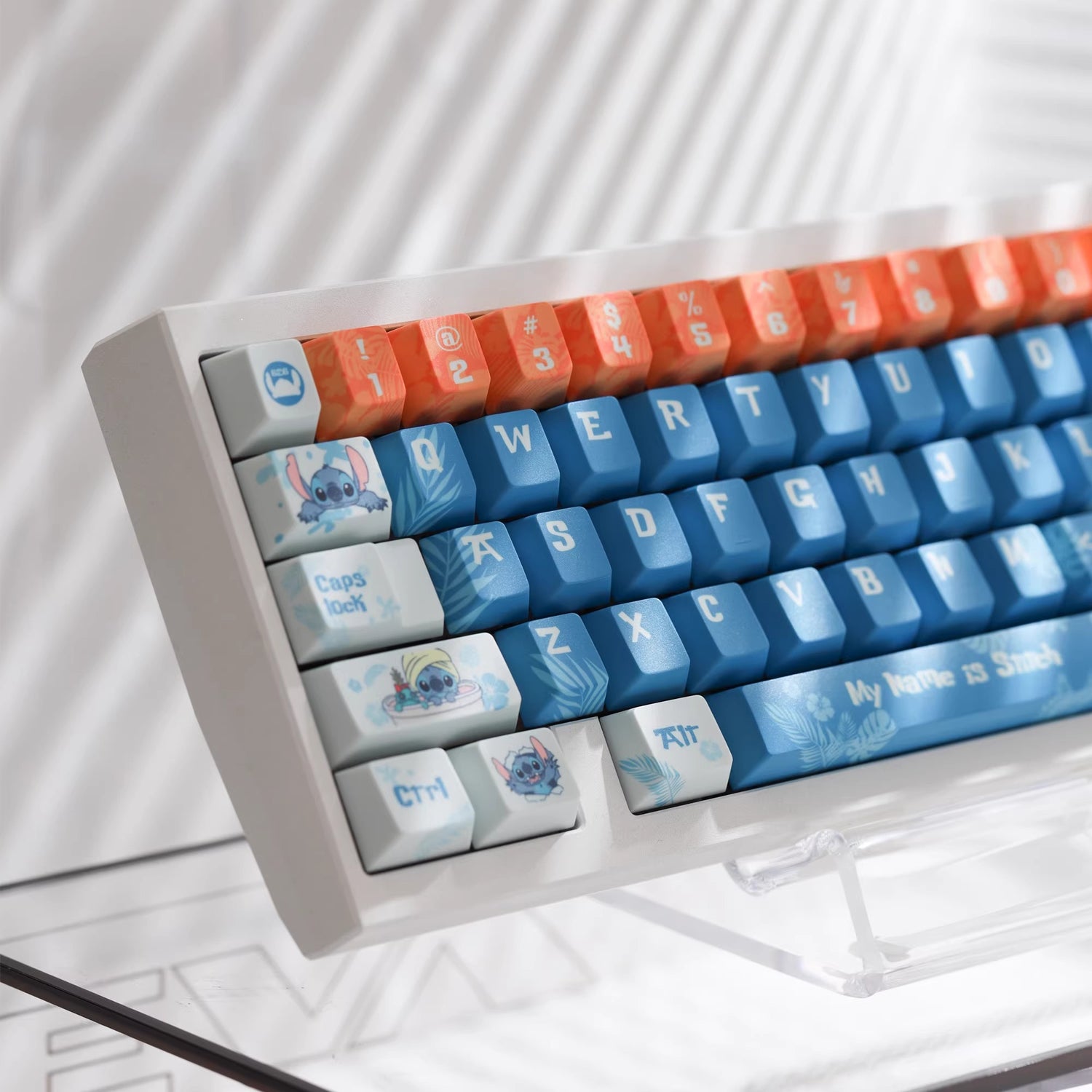 Lilo&amp;Stitch theme, Stitch PBT material, sublimation， Personalized keycap set, original factory height mechanical keyboard decorative keycap set