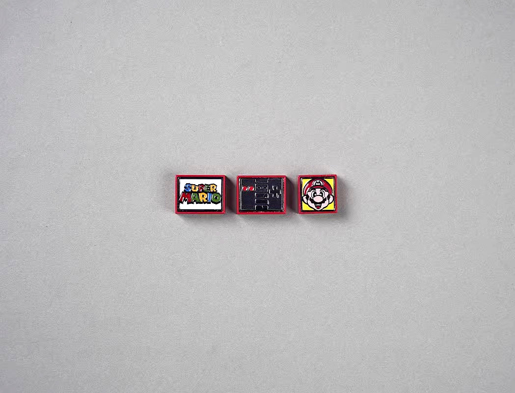 Metal enamel material, 1U/1.25U Mario themed set, anime and game creative metal custom decorative keycaps