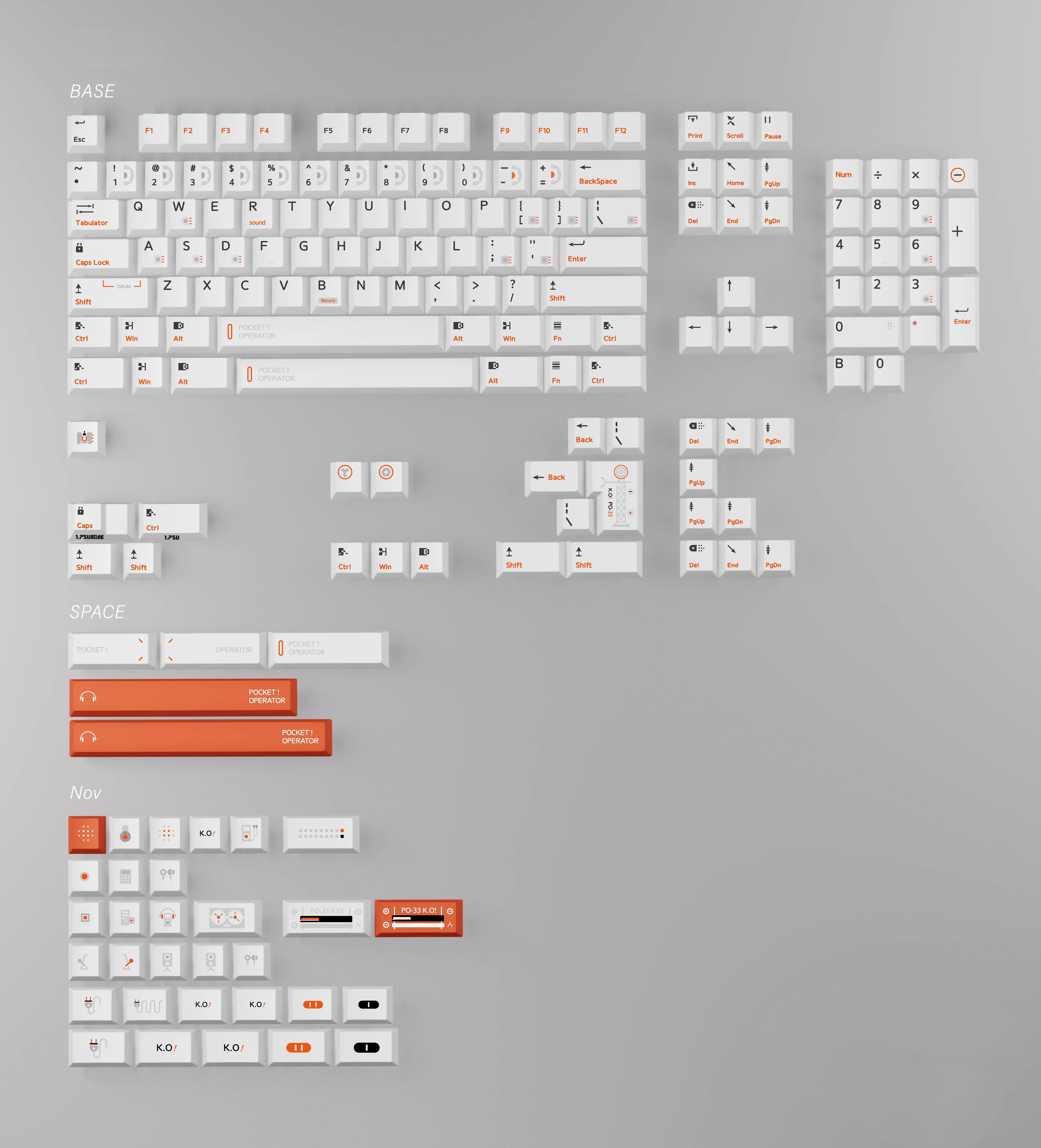 Original design pocket synthesizer PO33 theme set with personalized ke ...