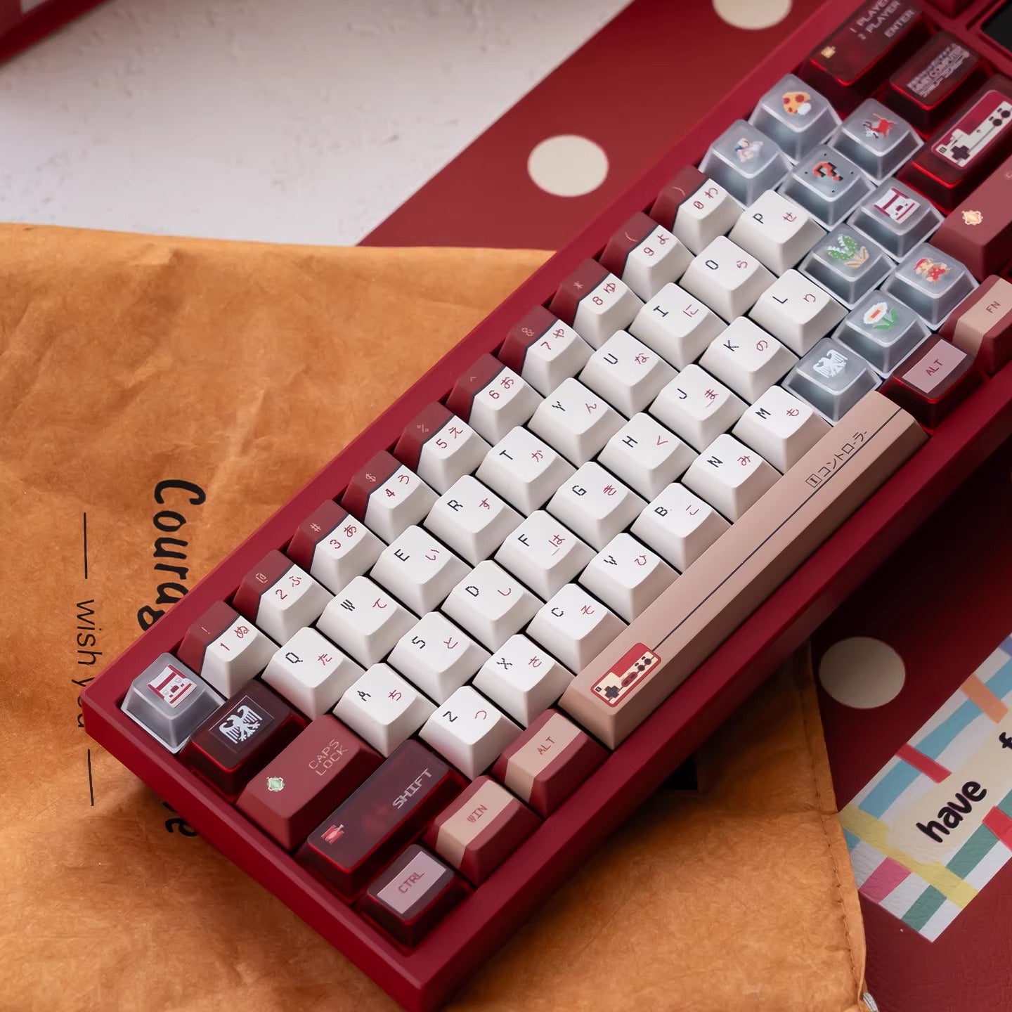 Family Computer, Nintendo Entertainment System theme, customized keycap set with PBT+PC sublimation technology, FC keycap set