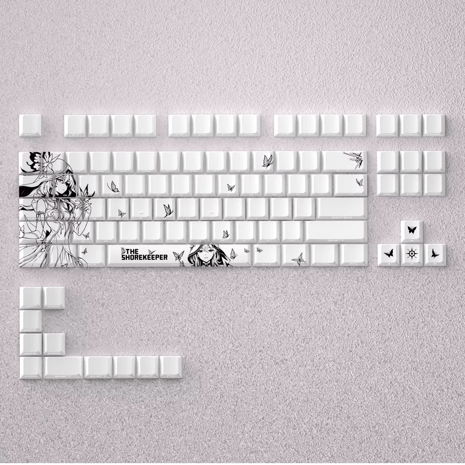 Wuthering Waves series, The Shorekeeper theme, original high PBT material compatible MX switch mechanical keyboard, anime game theme set keycaps, mechanical keyboard replacement keycap set