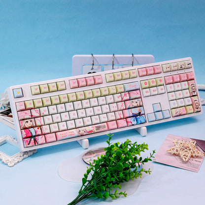 Fate/kaleid liner series, Illyasviel von Einzbern theme, PBT material personalized keycap set, anime keycap culture peripheral mechanical keyboard decoration keycaps， Compatible with 61/64/68/75/84/87/104 key mechanical keyboard keycap set