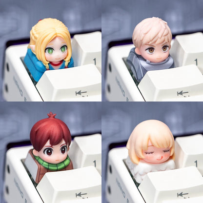 Delicious in Dungeon theme secondary creation, 3 D printing, not corroded or faded, three-dimensional modeling, anime, gaming, cultural creativity, personalized keycaps, mechanical keyboard decoration keycaps